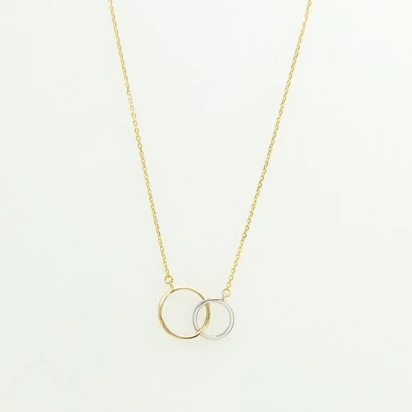 Soleil 14K Gold Layered Silver Circles Necklace - Picture 2 of 10